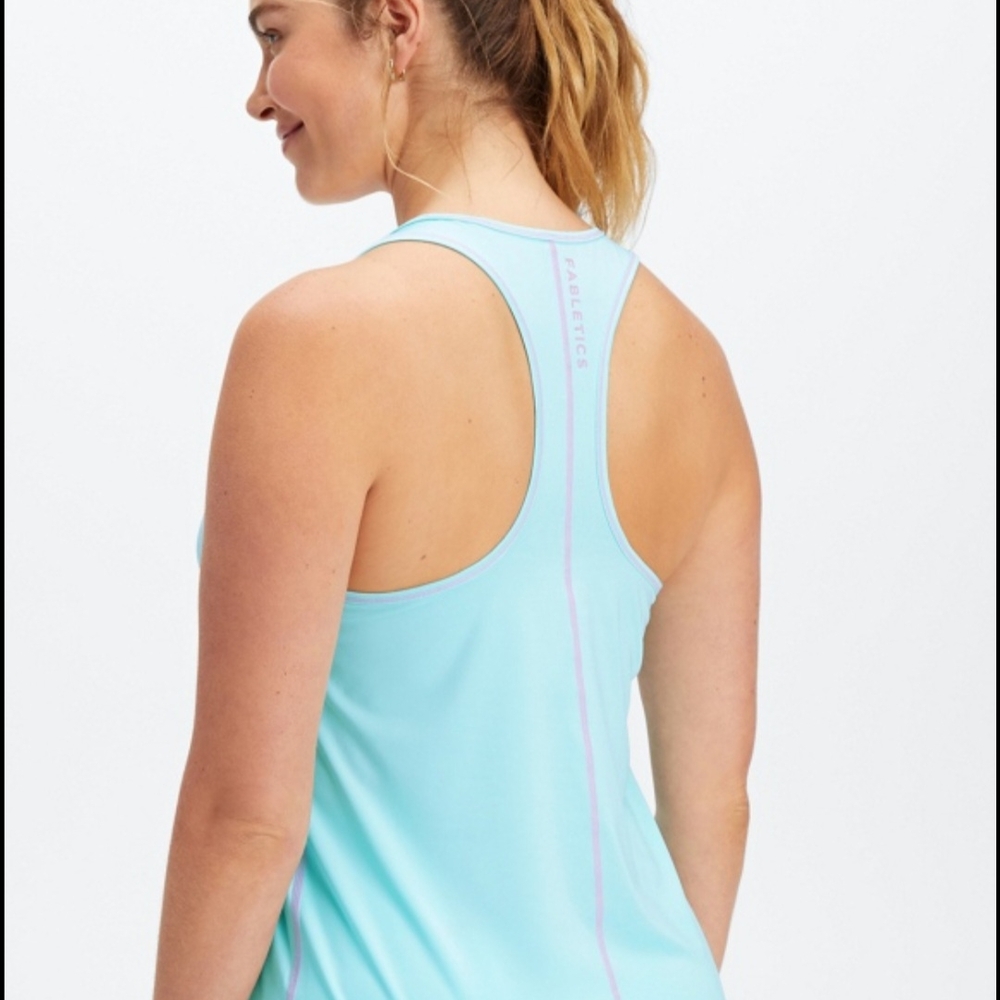 Fabletics Womens Racerback Tank Top Mint Green  Active Wear Workout Sz S